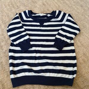 VTG Old Navy Blue And Grey/White Striped Long Sleeve 3/4 Small